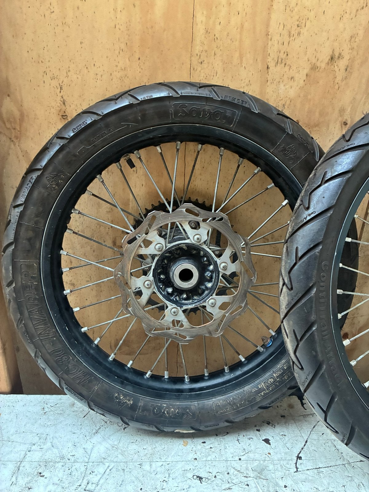 Wielenset Yamaha - Supermoto wielen met banden, Ophalen of Verzenden, Gebruikt