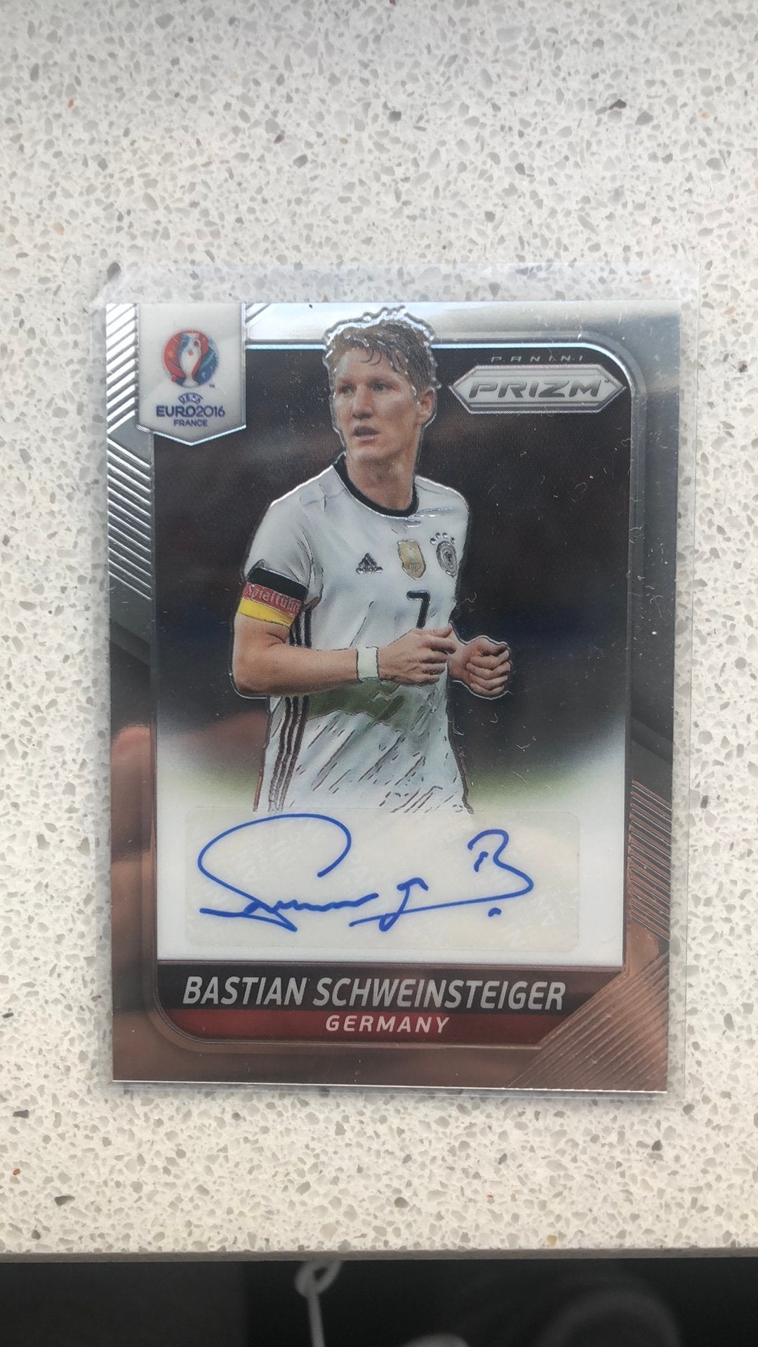 Sebastien Schweinsteiger Autograph Euro 2016 Panini Prizm, Ophalen of Verzenden, Zo goed als nieuw, Sticker