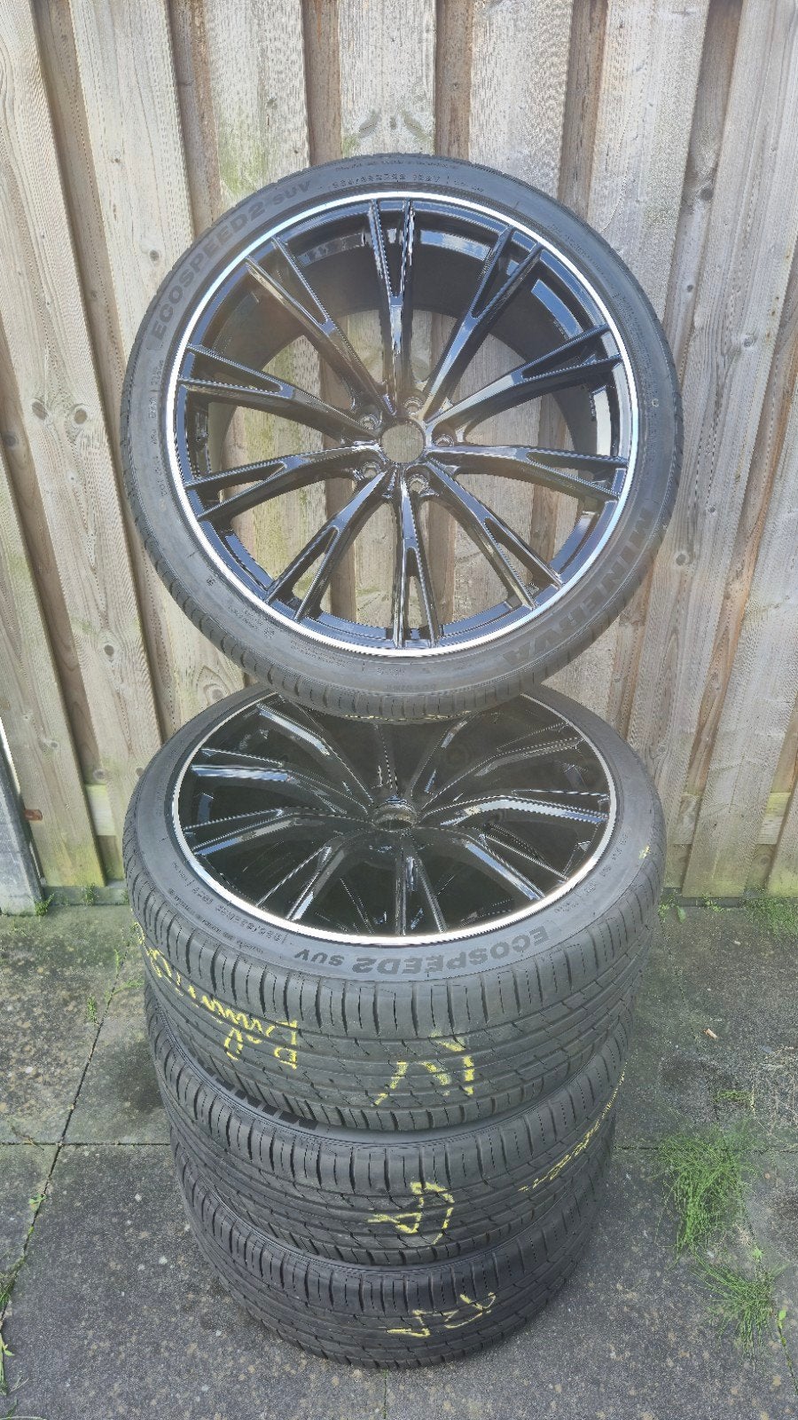 Zwarte 22 inch ABT look velgen met Minerva zomerbanden 5x112, Ophalen, Gebruikt, 265 mm, Banden en Velgen