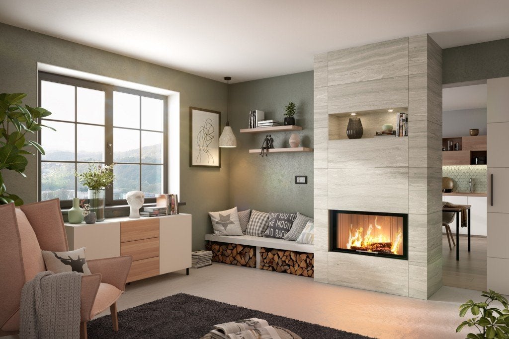 spartherm linear front 100X51 Liftdeurhaard als nieuw, Ophalen, Zo goed als nieuw, Vrijstaande haard, Houthaard
