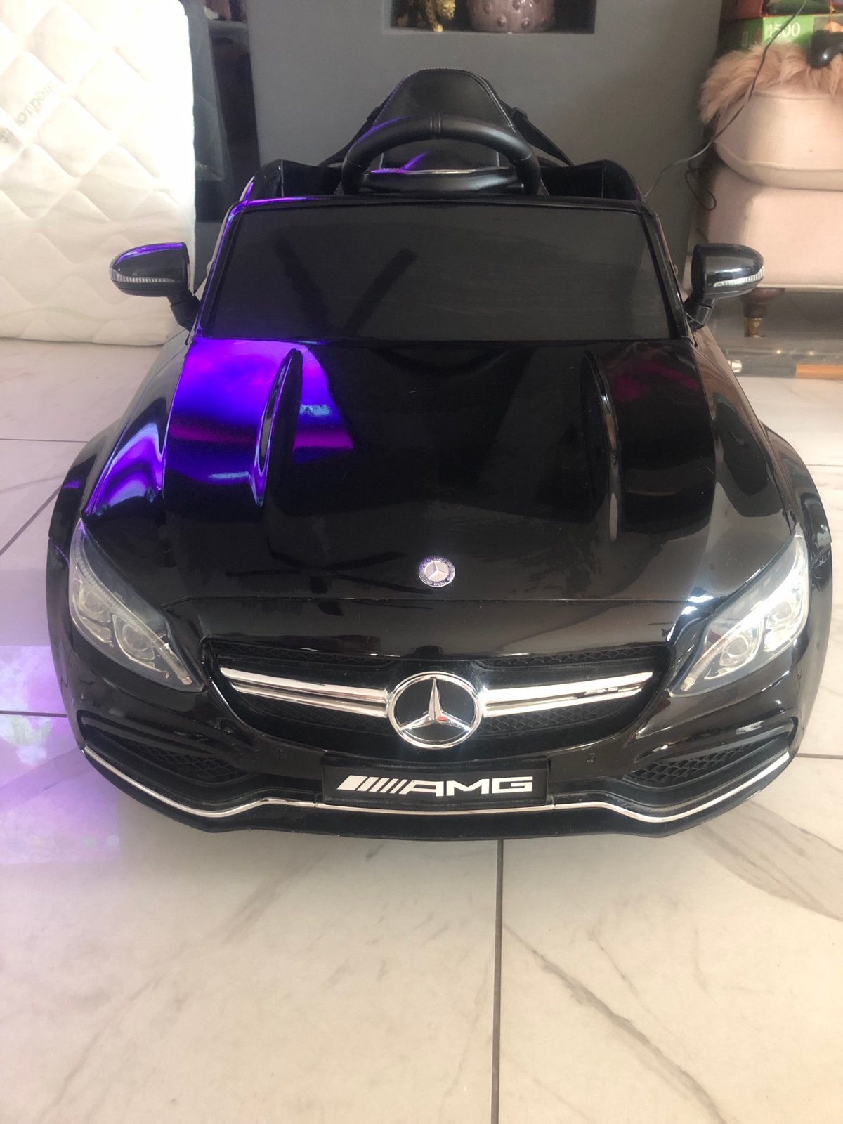 Zwarte kinderauto Mercedes-Benz AMG  Elektrisch Zwart, Zo goed als nieuw