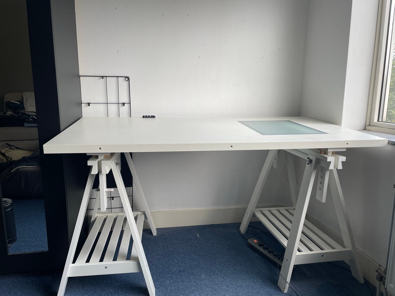 Ikea Tekenbureau / Architectenbureau met Lichttafel, Wit, Ophalen, Overige typen, Gebruikt, In hoogte verstelbaar