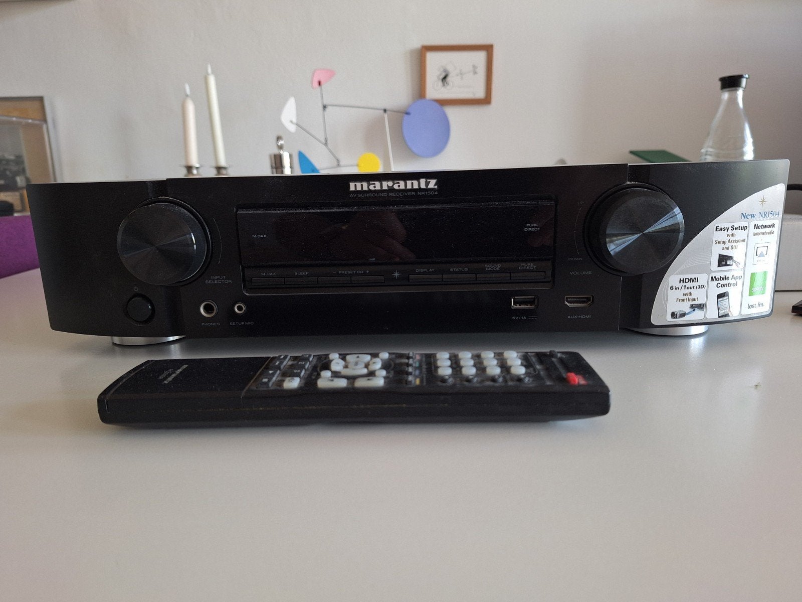 Marantz NR1504 AV Surround Receiver met Audyssey microfoon, Audio, Tv en Foto, Versterkers en Receivers, Marantz, Gebruikt, Ophalen of Verzenden