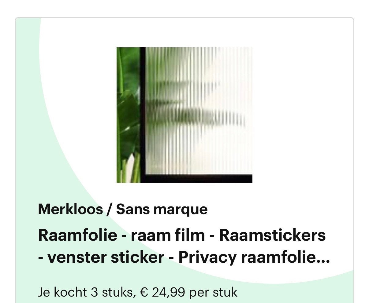 Nieuwe raamfolie - privacyfolie - 1 rol over, Ophalen of Verzenden, Nieuw
