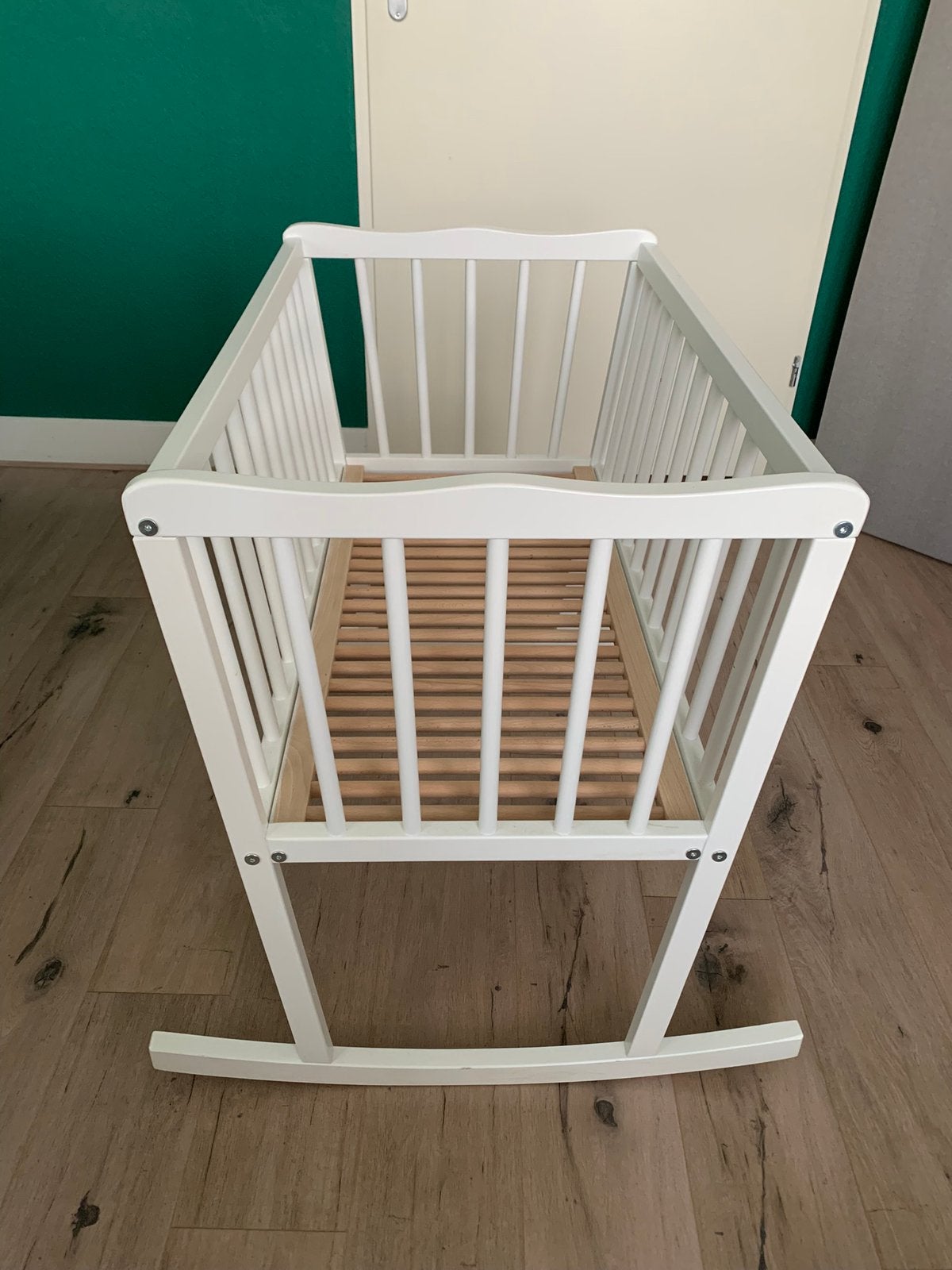 Mooie, massief houten schommelwieg incl Aerosleep matras, Ophalen, Zo goed als nieuw, Wieg
