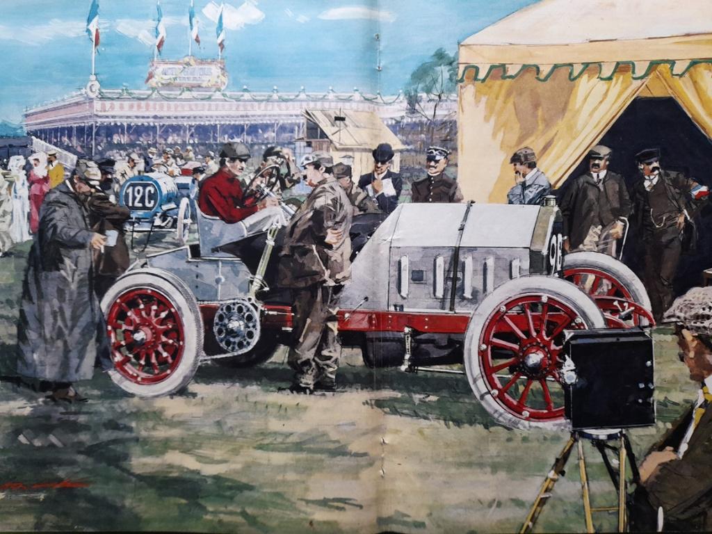 Fiat Corsa 16.3 ltr. 1906 GP Le Mans, illustratie uit 1976, Verzenden, Gelezen, Overige merken
