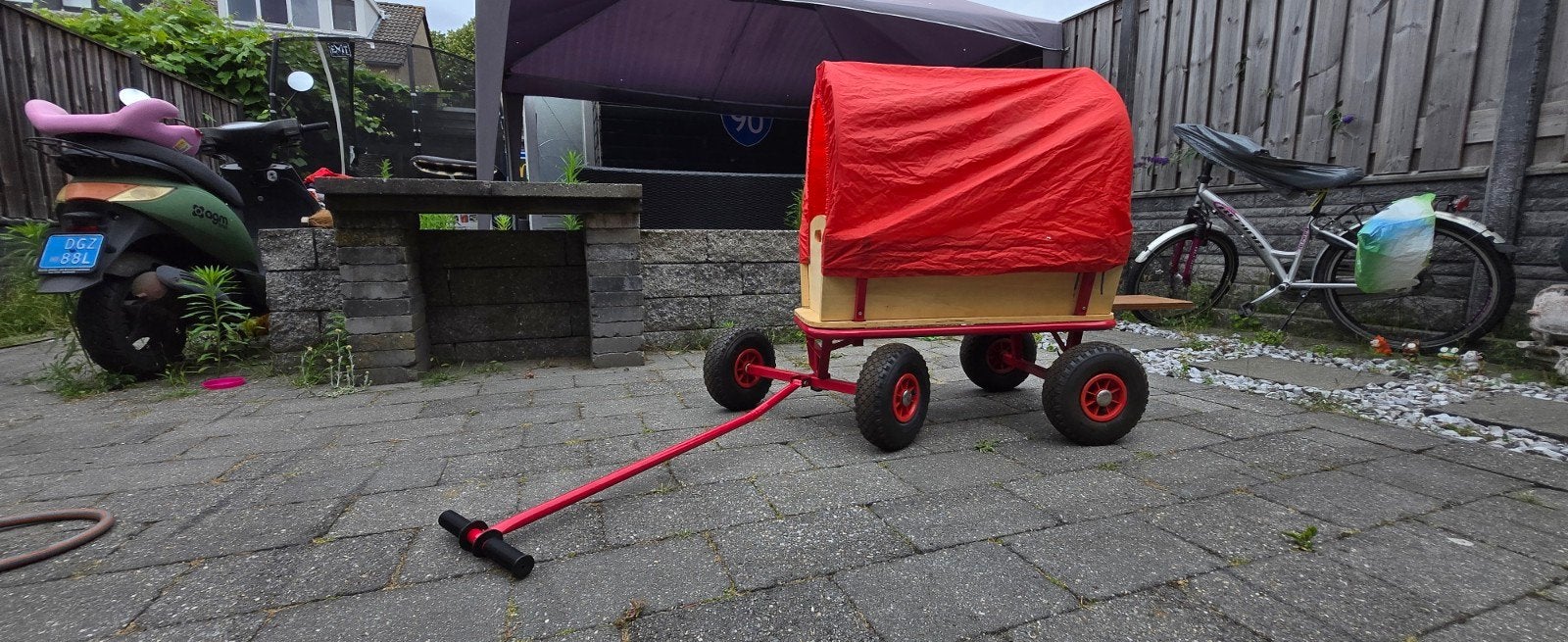 Bolderwagen met luchtbanden in prima staat!!!, Ophalen, Gebruikt