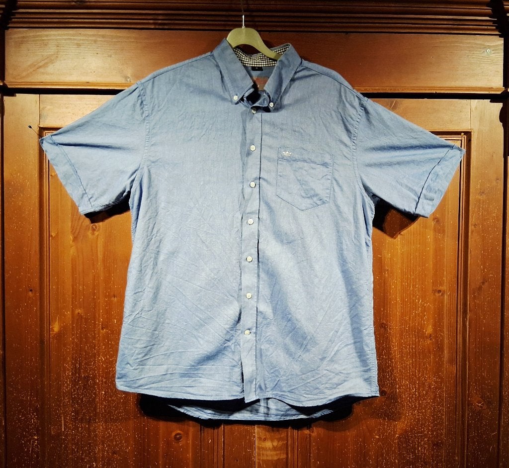 overhemd jeanslook lichtblauw XL Meyer & Meyer, Verzenden, Zo goed als nieuw, Blauw, Halswijdte 43/44 (XL)