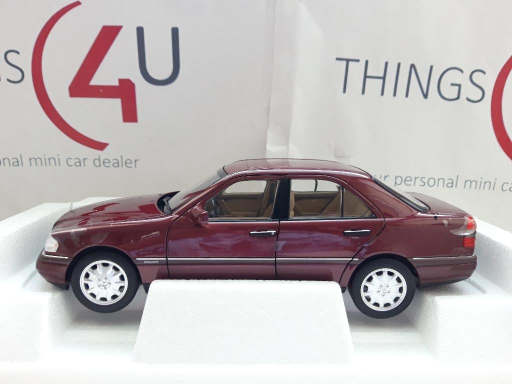 Norev 1:18 Mercedes C-Klasse W202 Limousine 1993 rood, Ophalen of Verzenden, Nieuw, Auto, Norev