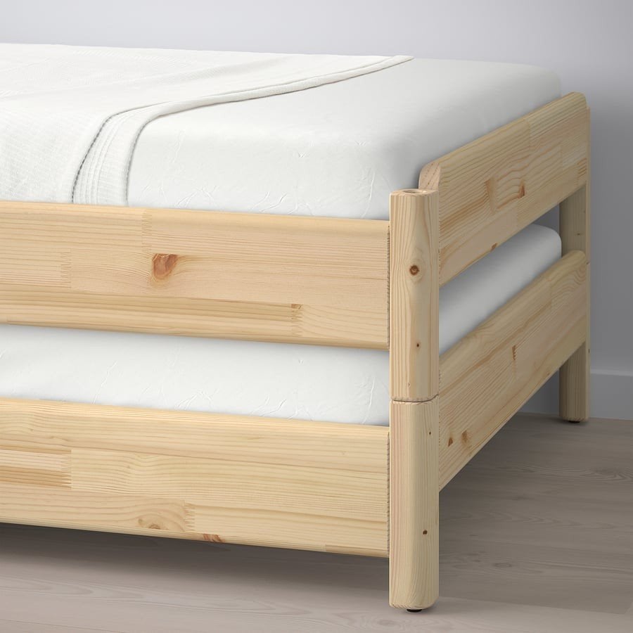 UTÅKERStapelbaar bed, grenen, 80x200 cm, Ophalen, Eenpersoons, Zo goed als nieuw, 80 cm