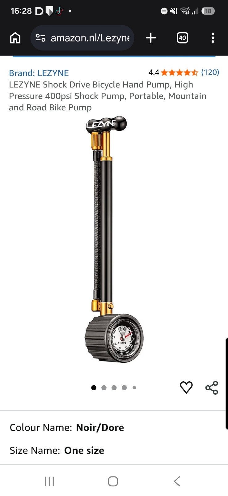 Lezyne Shock Drive MTB Schokpomp - Zo goed als nieuw, Ophalen of Verzenden, Drukmeter, Zo goed als nieuw