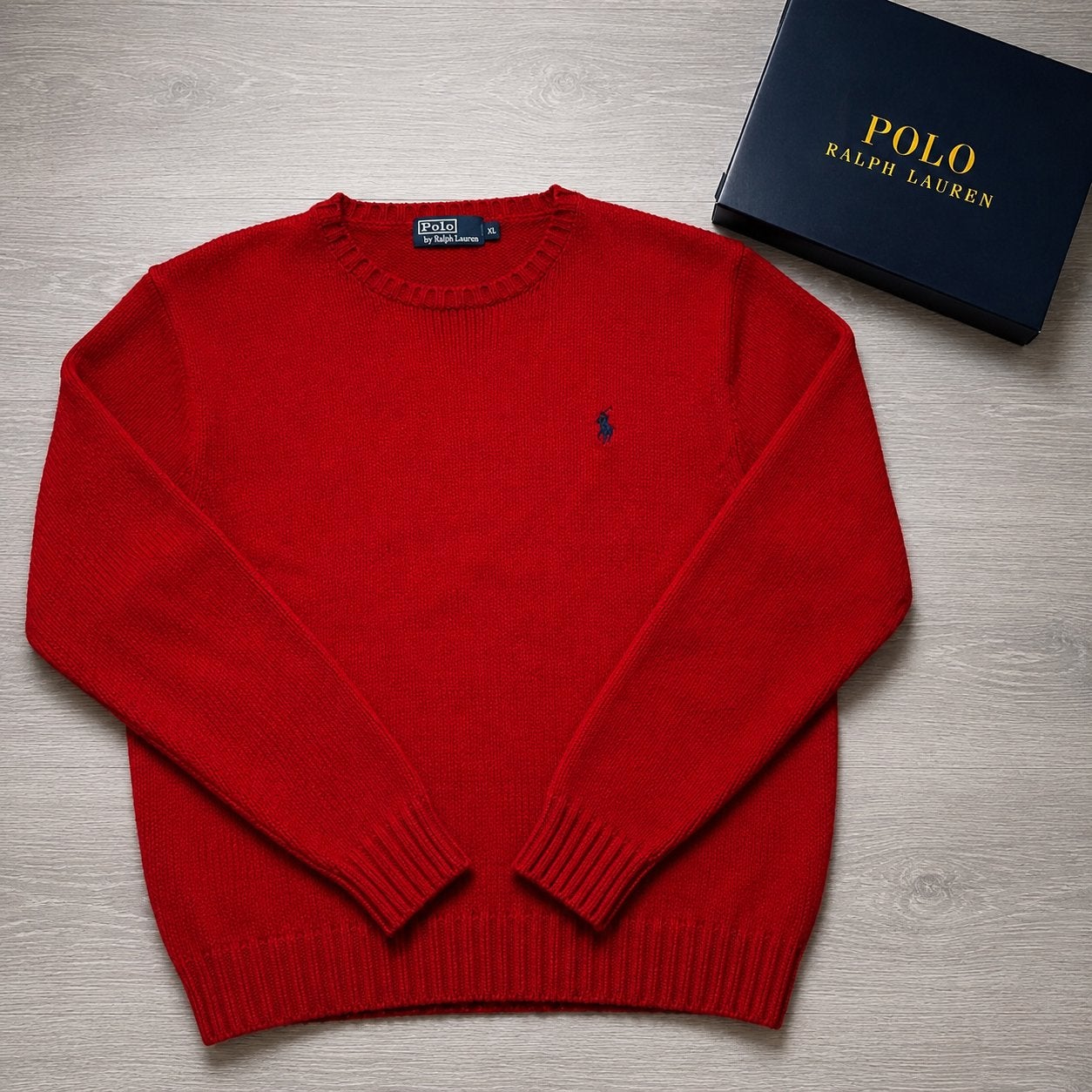 Polo Ralph Lauren rode trui - Maat XL, Verzenden, Zo goed als nieuw, Maat 56/58 (XL), Rood