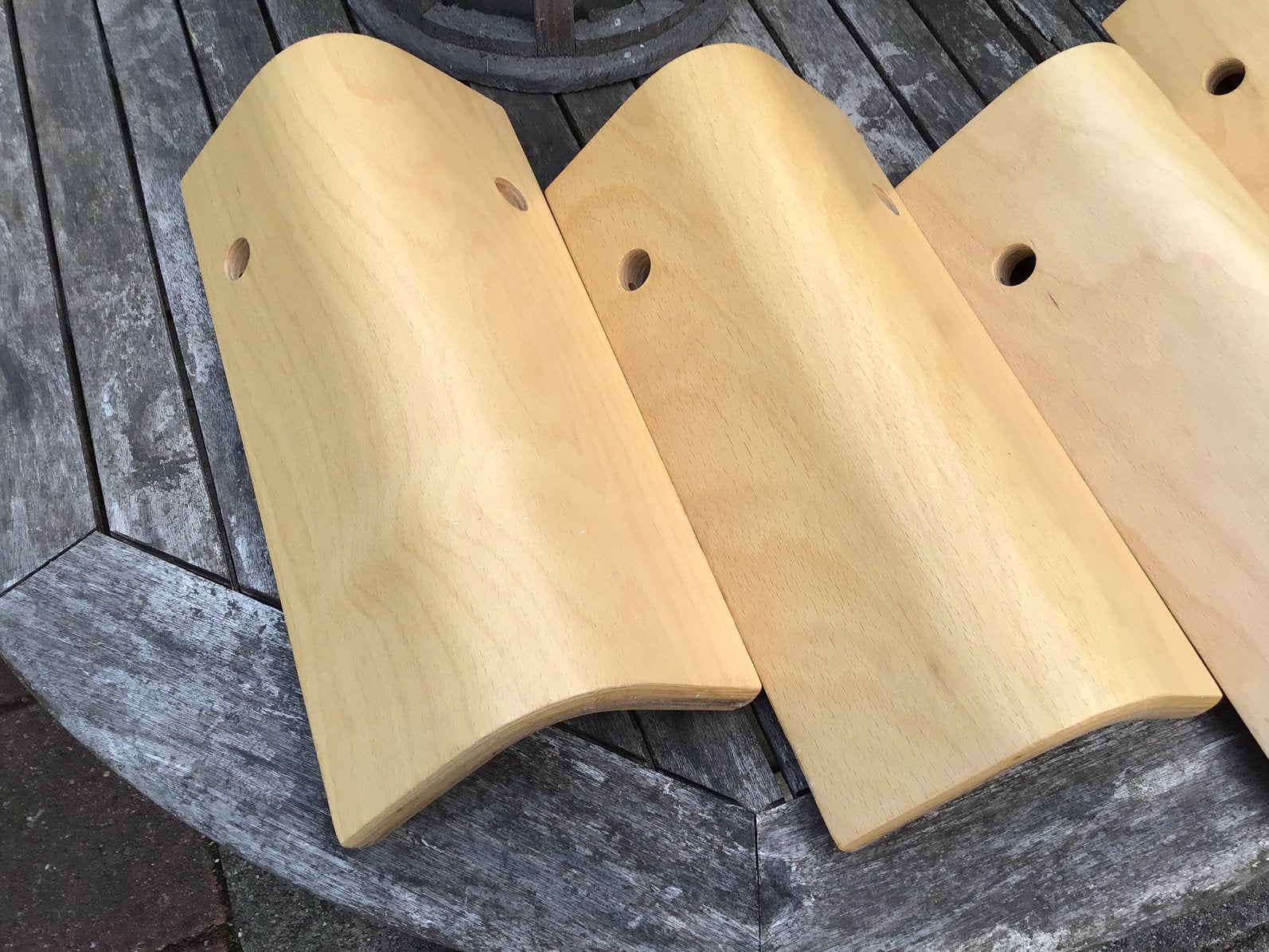 AUPING LICHT EIKEN BEDPOTEN, LAAG MODEL 35 CM, ZGAN, Ophalen of Verzenden, Zo goed als nieuw, Tweepersoons, Hout