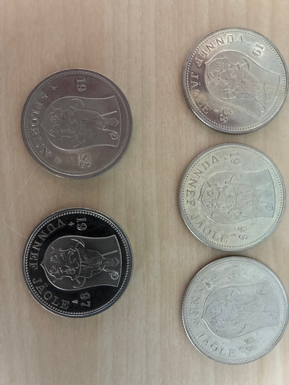 WMC munten uit de jaren 79, 85 en 93, Vóór koninkrijk, Setje, Zilver, Overige waardes