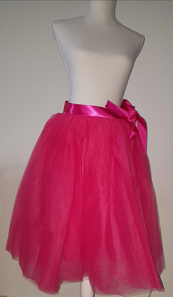 Nieuwe roze petticoat / tule / tutu, 6 lagen + onderrok, Ophalen of Verzenden, Nieuw, Roze, Onder de knie
