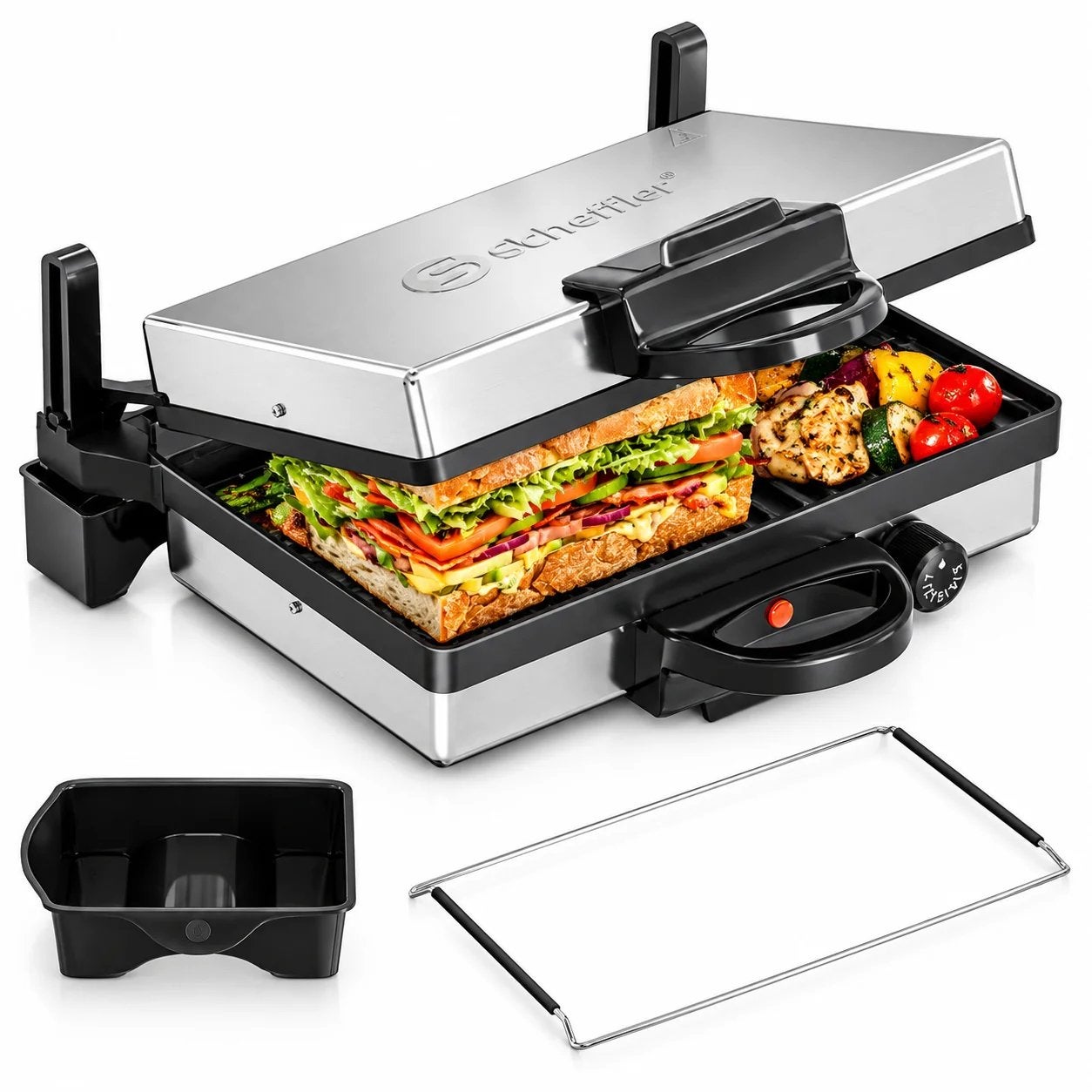 Scheffler lahmacun makinesi turkse pizza maker contact grill, Ophalen of Verzenden, Vaatmachinebestendige platen, Nieuw