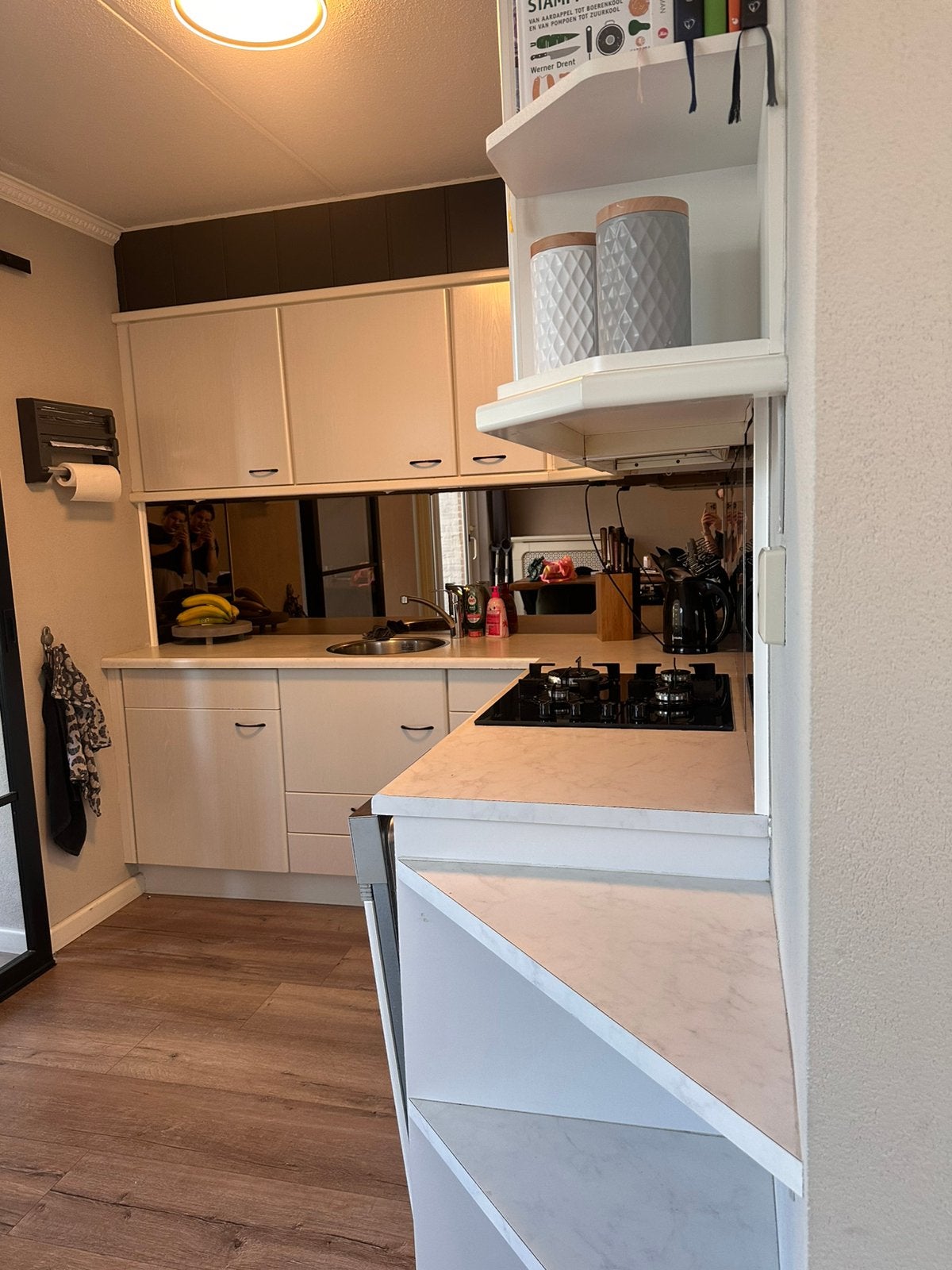 Gratis op te halen keuken met inbouwapparatuur, Ophalen, Gebruikt, Wit, Hoekkeuken