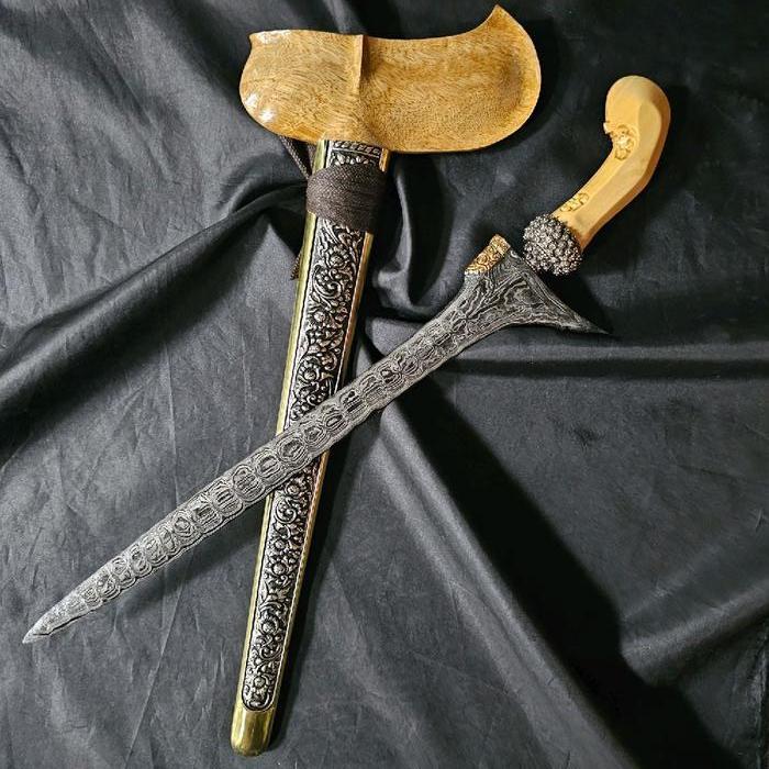 Keris Jalak Tilam Sari Pamor Melati Rinonce Kemuning KNN65, Wapen, Verzenden, Overige materialen, Indonesië