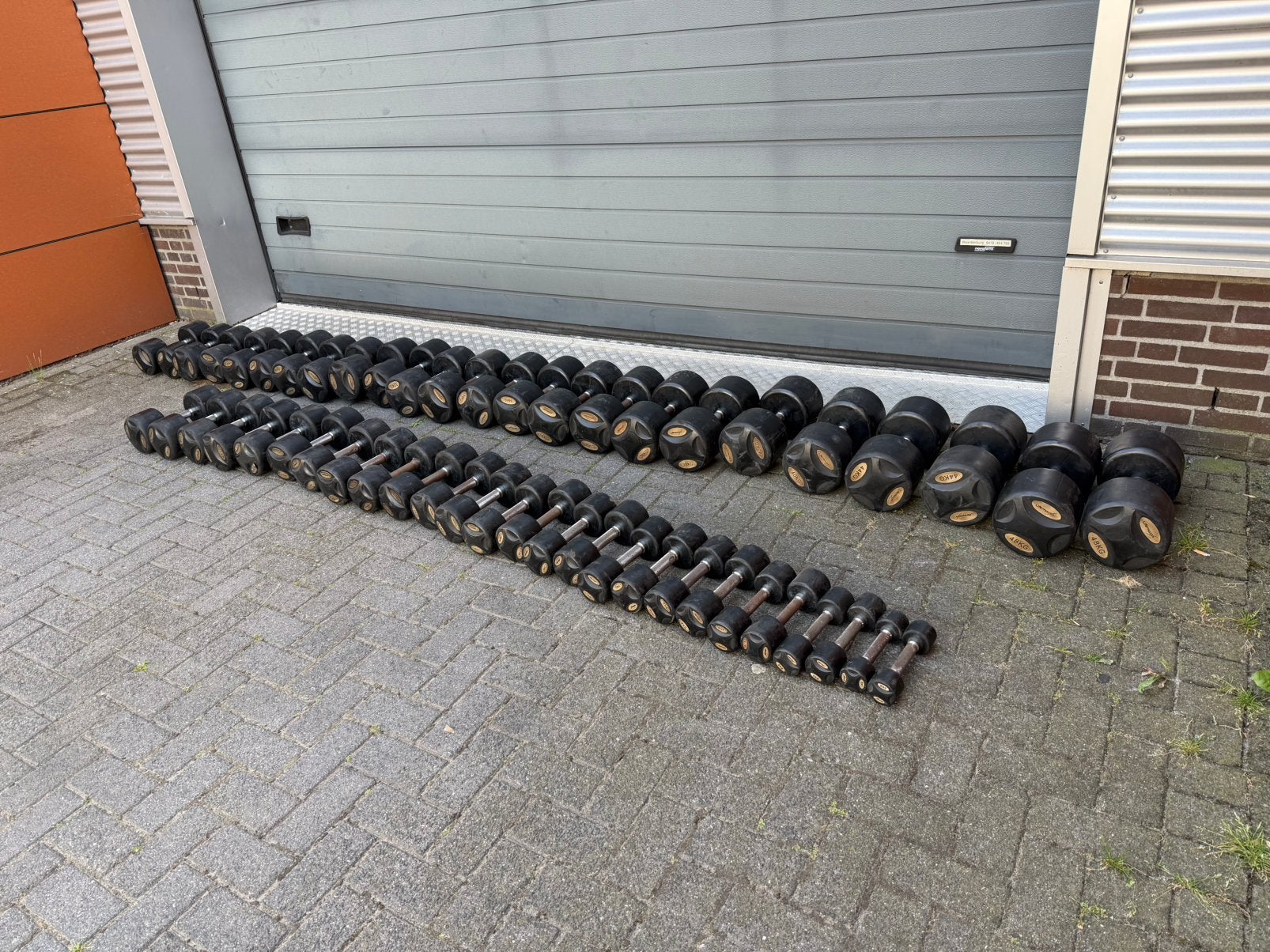 Rubberen Lifemaxx  Dumbells 2kg t/m 48kg, Sport en Fitness, Ophalen, Gebruikt, Dumbbell