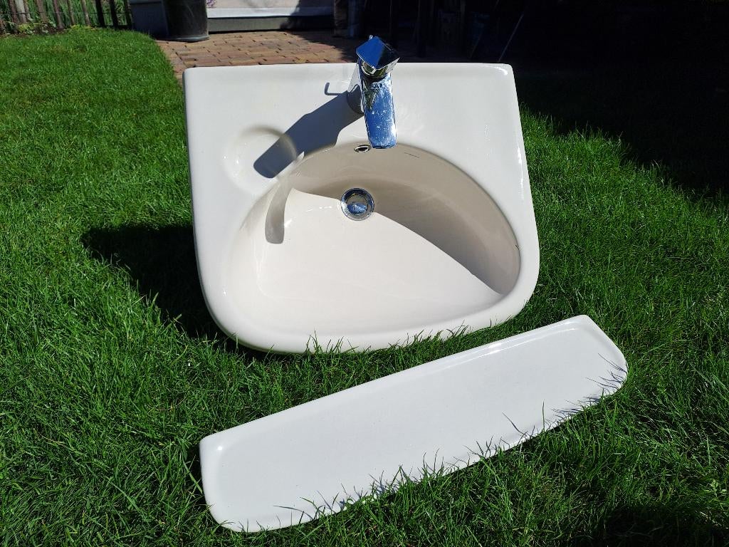 Sphinx wastafel met Hans Grohe kraan, Ophalen, 50 tot 100 cm, Zo goed als nieuw, Minder dan 100 cm