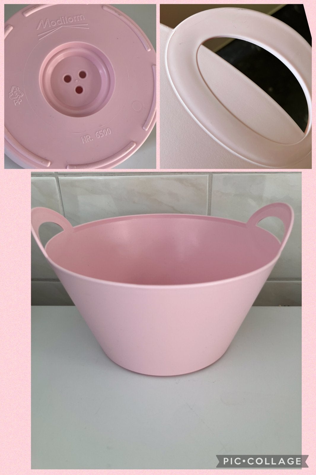 Z.g.a.n/lichtroze bloempot mand schaal plastic/tuin, Tuin en Terras, 25 tot 40 cm, Kunststof, Rond, Ophalen of Verzenden