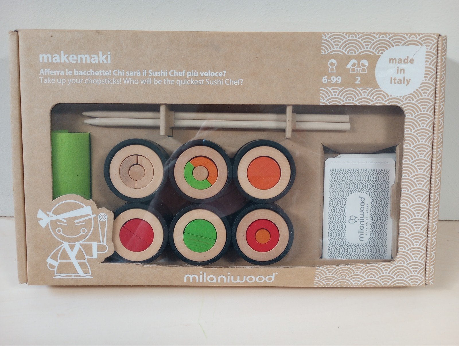 Milaniwood Makemaki Sushi Spel - Houten Educatief Speelgoed, Kinderen en Baby's, Ophalen of Verzenden, Zo goed als nieuw, Puzzelen