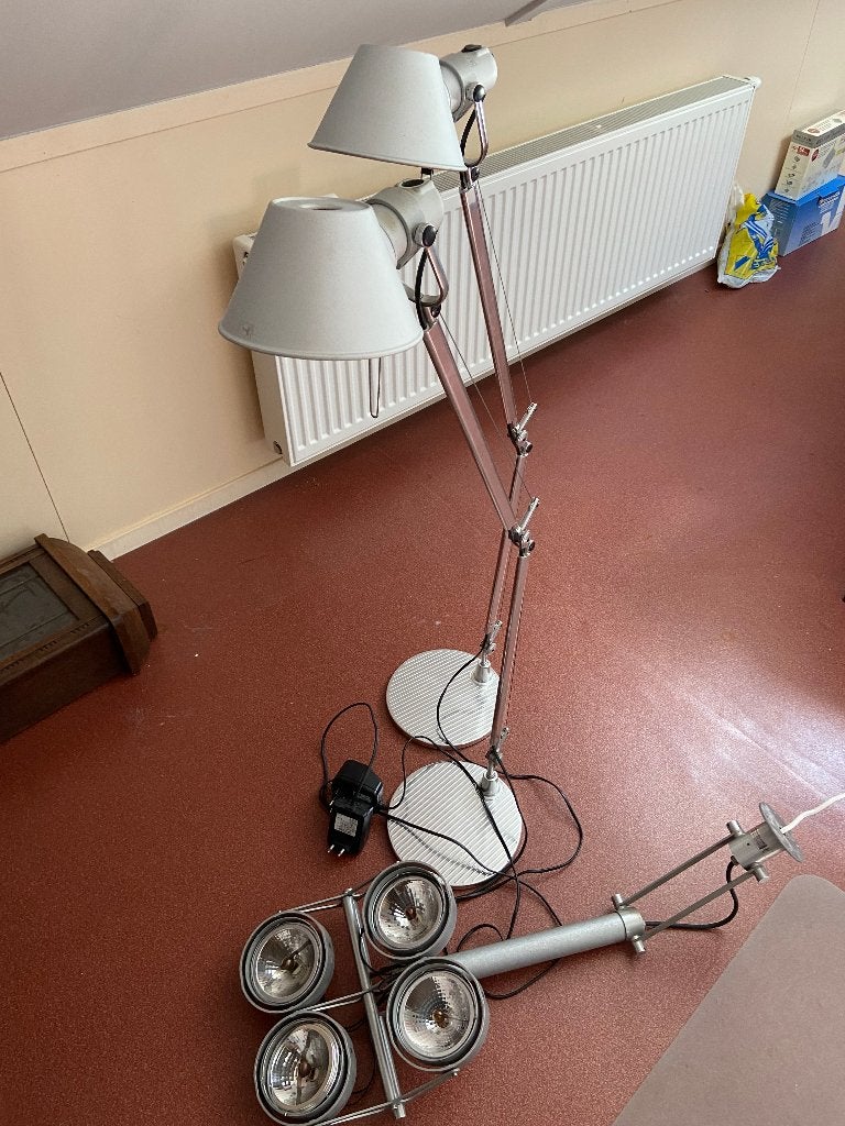 2x Artemide Tolomeo en 1 x Nomad industriele plafondlamp, Huis en Inrichting, Bureaulamp, Gebruikt, Overige fittingen, Ophalen of Verzenden