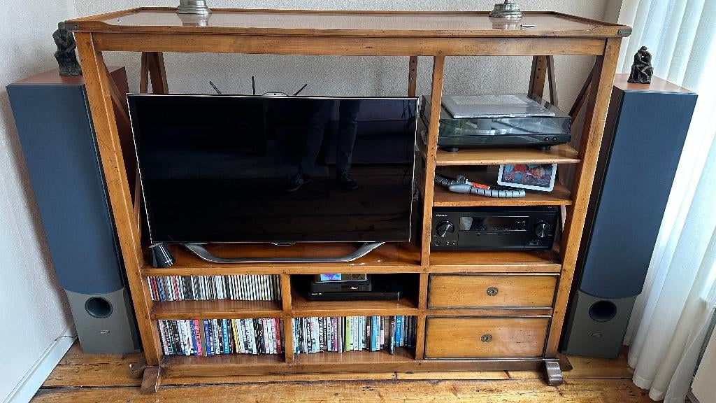 Stijlvol en tijdloos tv-meubel van massief kersenhout, Ophalen, Gebruikt, 150 tot 200 cm, Kersenhout
