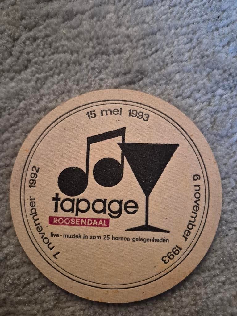Amstel bierviltje Tapage Roosendaal 1993, Verzamelen, Biermerken, Gebruikt, Viltje(s), Amstel, Ophalen of Verzenden