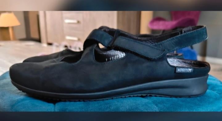 Zwarte comfort bandschoenen Mephisto Air-Jet maat 41, Ophalen of Verzenden, Zo goed als nieuw, Zwart