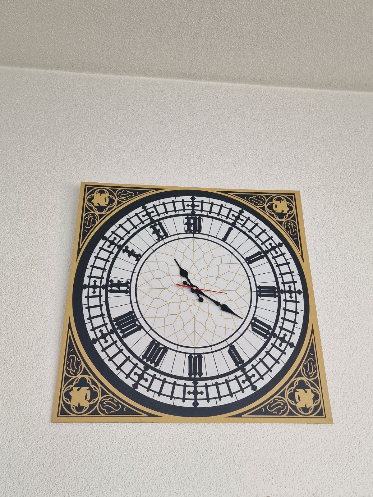 Grote Big Ben Wandklok op batterijen - 120x120 cm, Ophalen, Analoog, Werkt op batterijen, Zwart