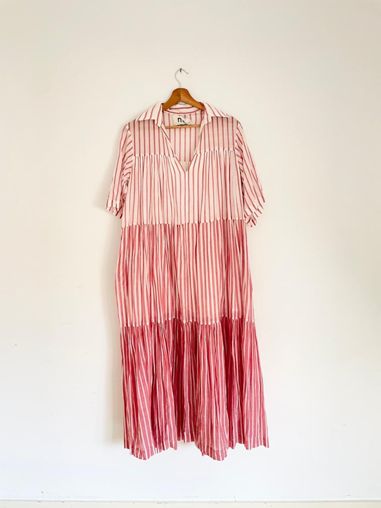 Bohemian oversized maxi jurk | Rood | L | np €390, Maat 42/44 (L), Ophalen of Verzenden, Zo goed als nieuw, Rood