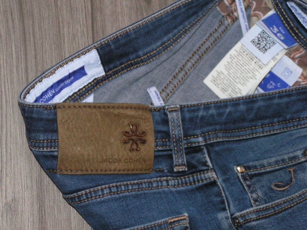 JACOB COHEN spijkerbroek,Mt 36,L32,mod.NICK SLI,topstaat, W36 - W38 (confectie 52/54), Blauw, Tweedehands, Ophalen of Verzenden