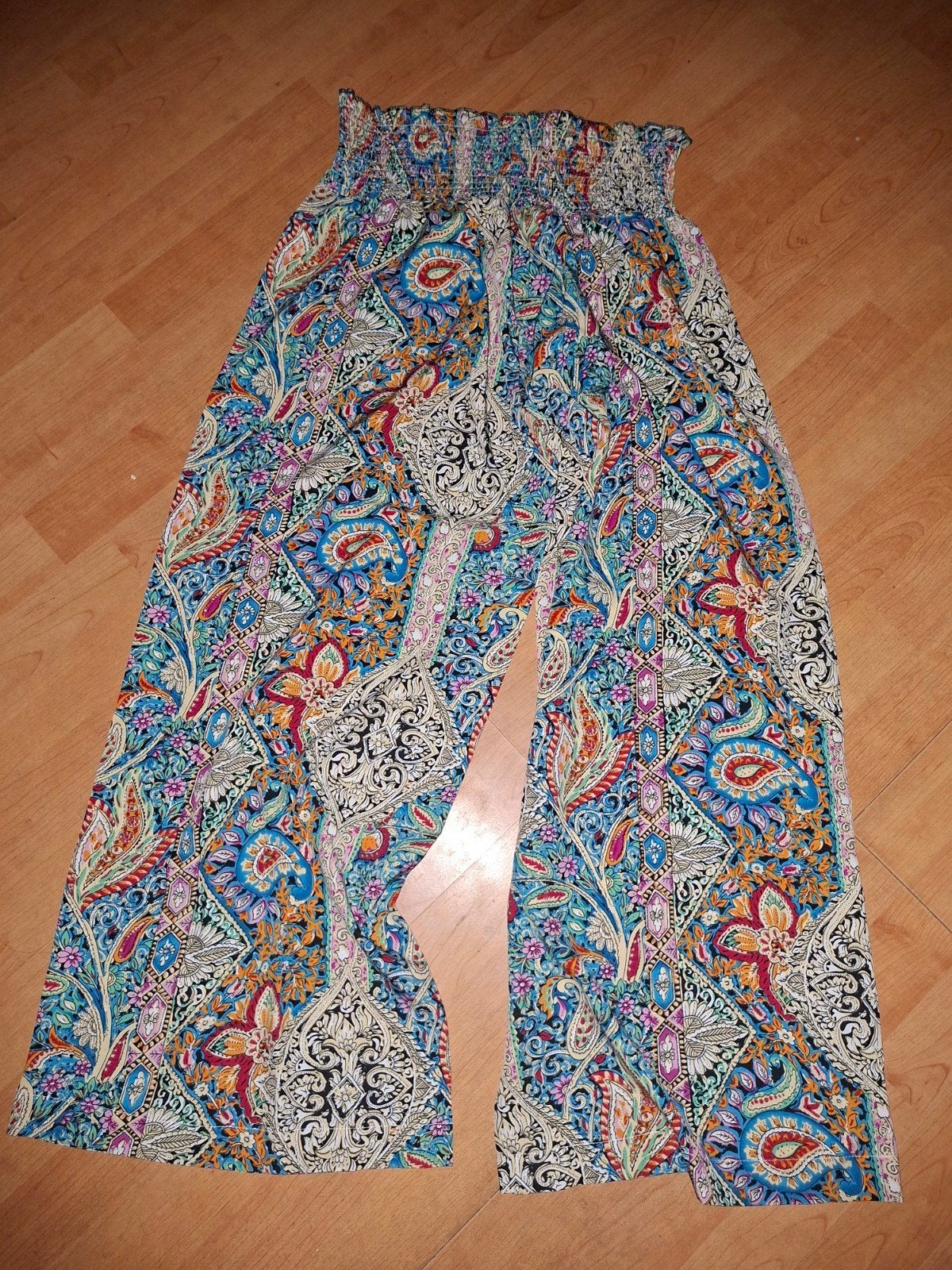 Kleurrijke Palazzo Broek met Paisley Print - Maat L, Maat 38/40 (M), Meerkleurig, Ophalen of Verzenden, Lang