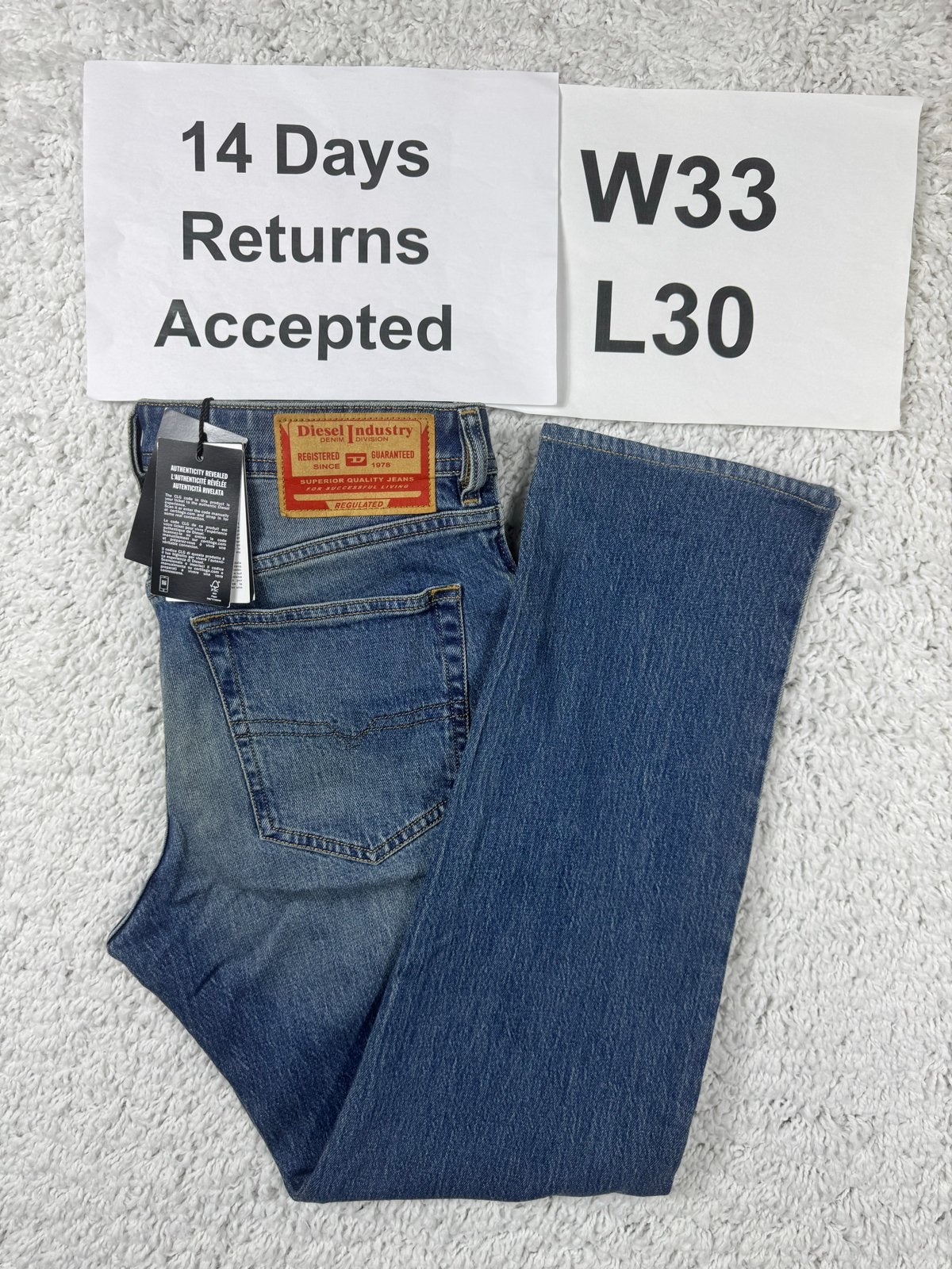 Diesel Buster-X Jeans - Regular Tapered Fit - W33 L30 2678, Kleding | Heren, G, H, W33 - W34 (confectie 48/50), Verzenden