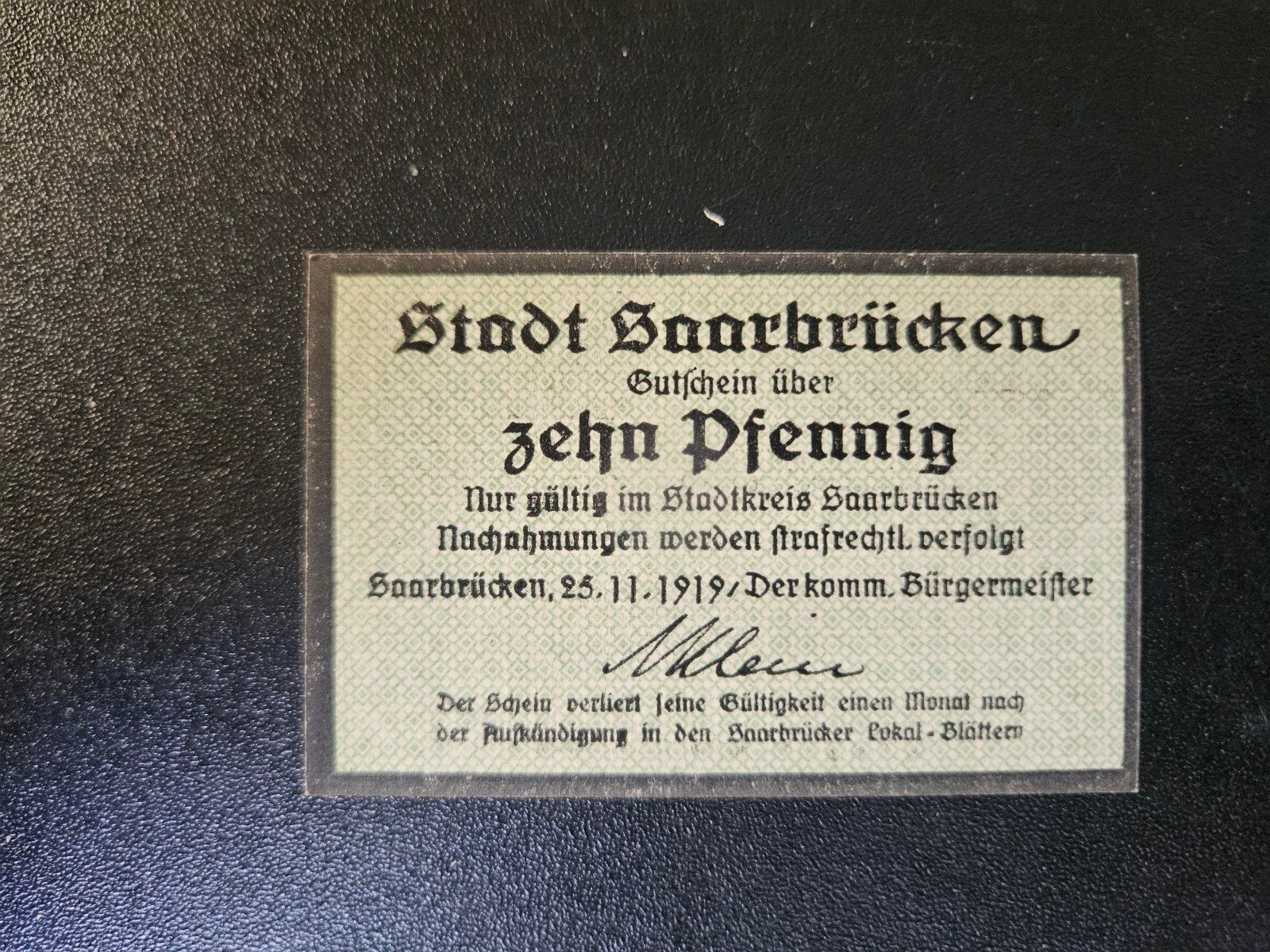 Duitsland Saarbrücken Rheinland/Saargebiet UNC 1919 10 pfg, Postzegels en Munten, Bankbiljetten | Europa | Niet-Eurobiljetten