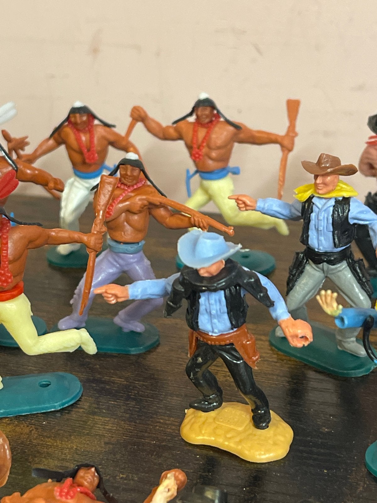 Vintage Indianen en Cowboys Speelgoedfiguren Set, Ophalen of Verzenden, Gebruikt