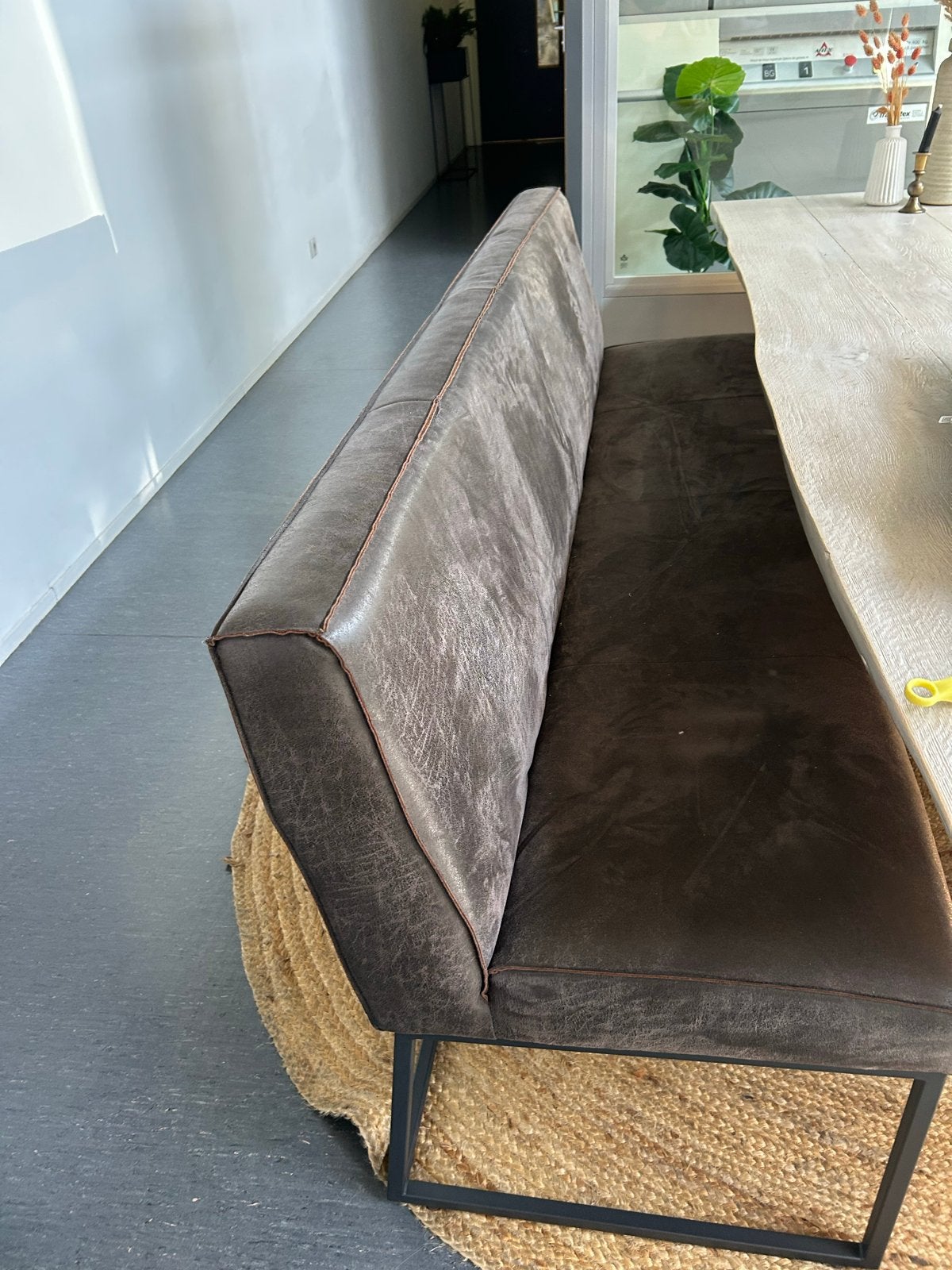 Stijlvol eetbankje van velvet, perfect voor de eethoek, Ophalen, Gebruikt, Minder dan 75 cm, 150 tot 200 cm