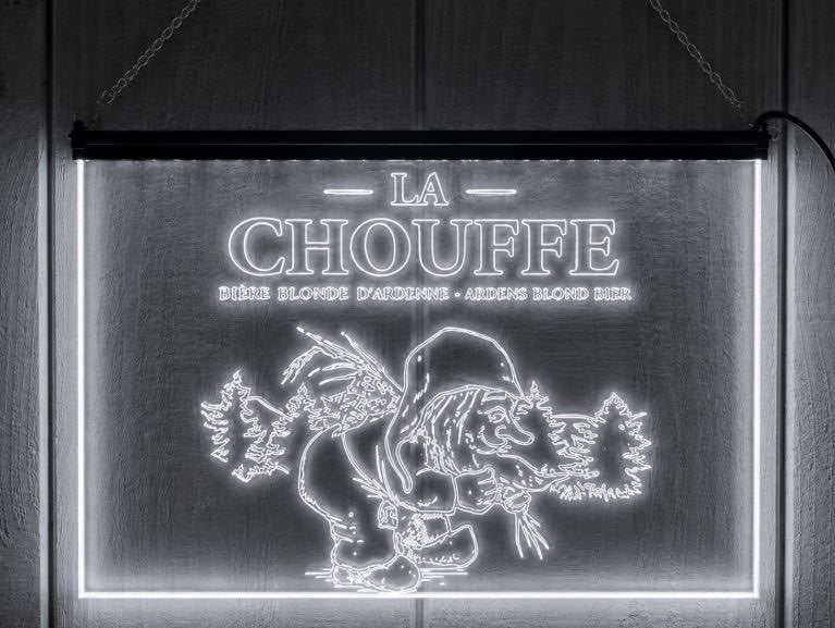 Led bord La Chouffe, Verzamelen, Ophalen of Verzenden, Nieuw, Reclamebord, Plaat of Schild, Overige merken