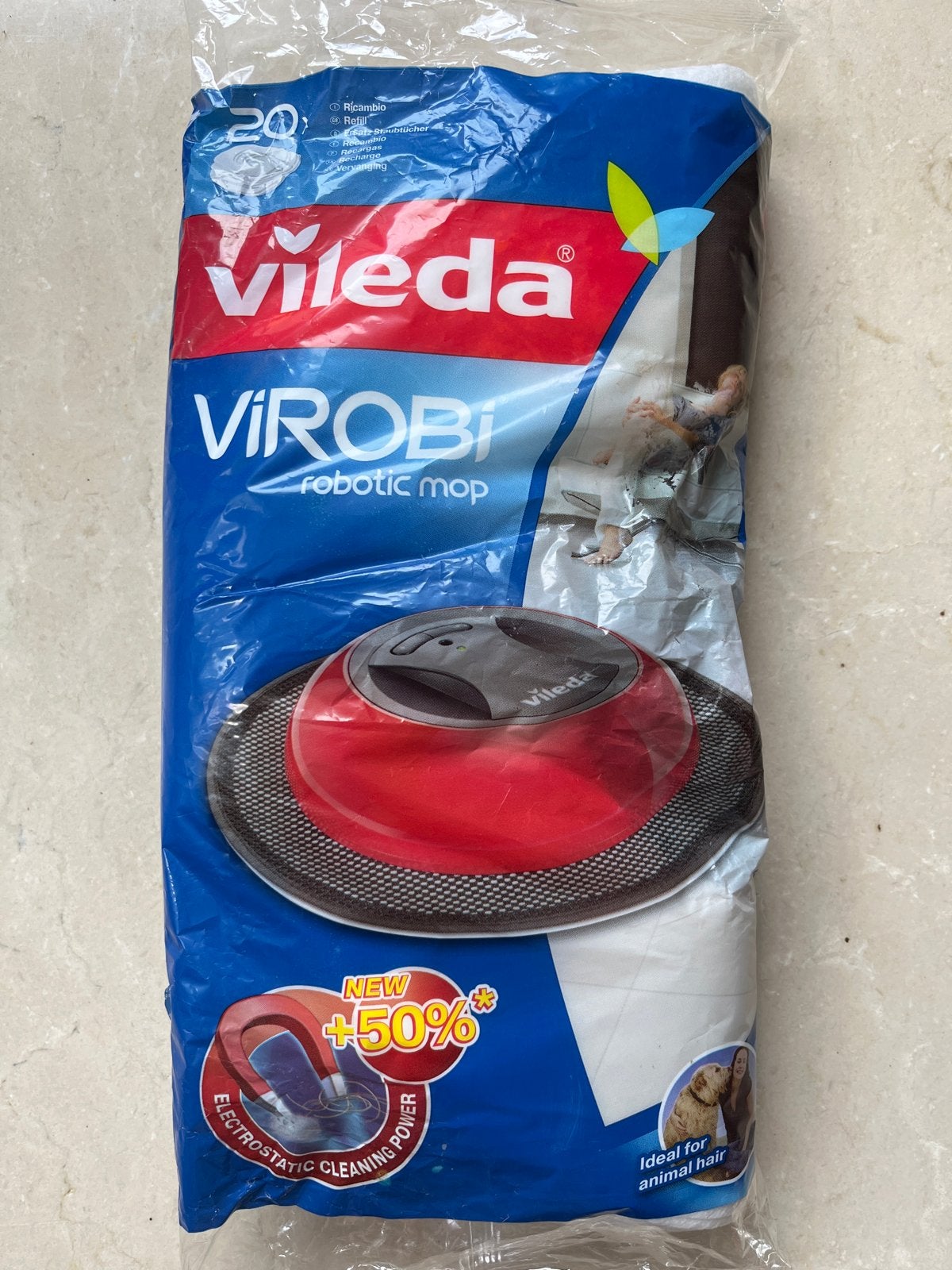 Vileda Virobi Robotic Mop Navullingen - 20 stuks, Ophalen of Verzenden, Mop of Dweil