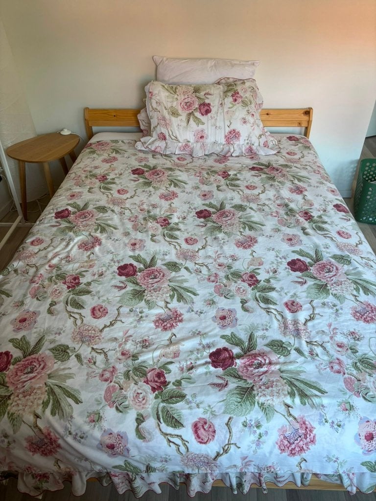 Bed, Ophalen, Gebruikt, Beige, Tweepersoons
