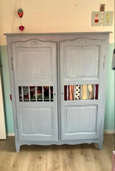 Brocante meidenkast, Kinderen en Baby's, Kinderkamer | Commodes en Kasten, Ophalen, Zo goed als nieuw