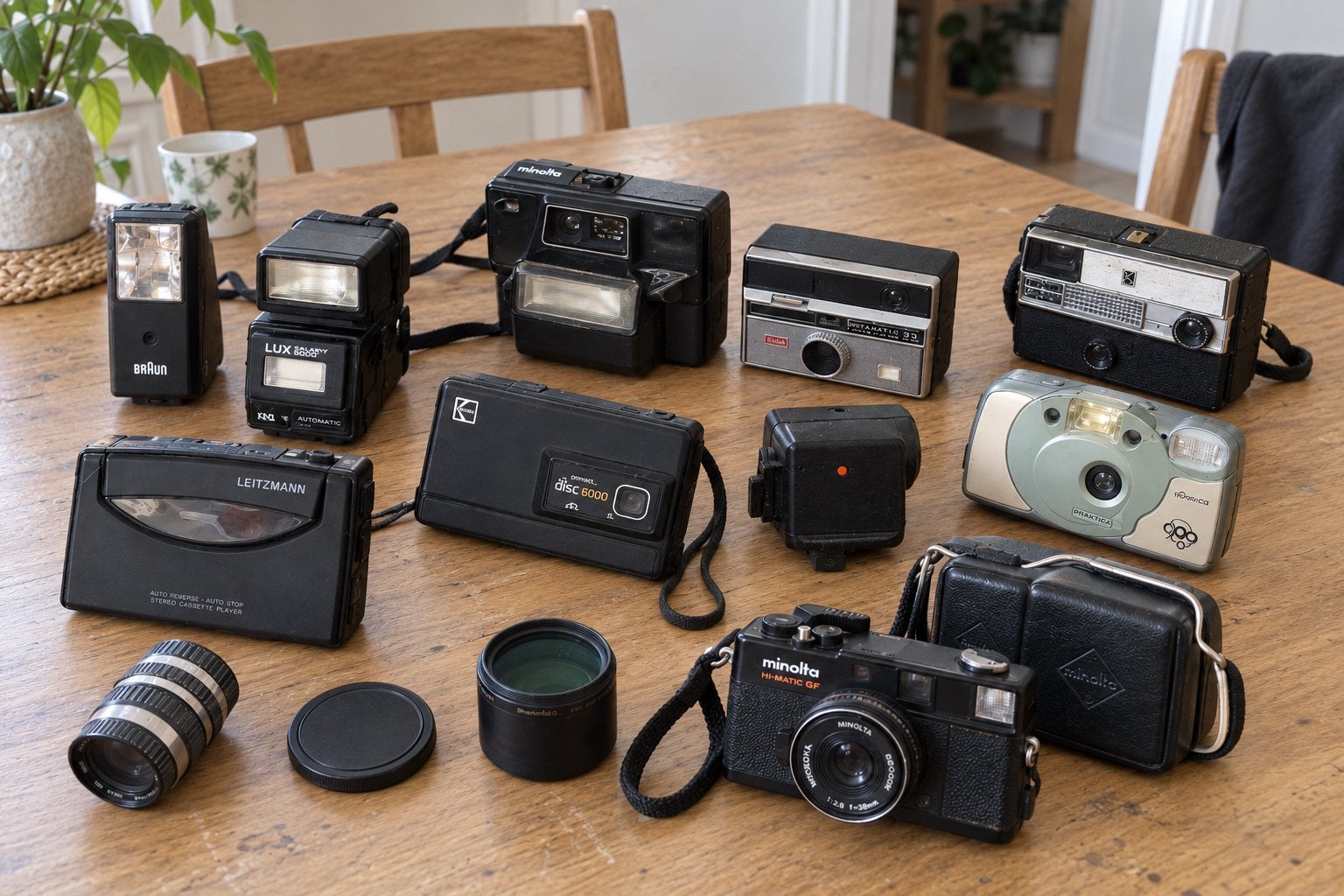 Vintage Camera's inc mooie minolta, Ophalen of Verzenden, Gebruikt, Compact, Minolta