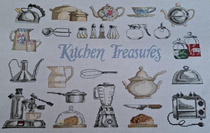 Borduurwerk (oud) keukengerei, Kitchen Treasures, Ophalen of Verzenden