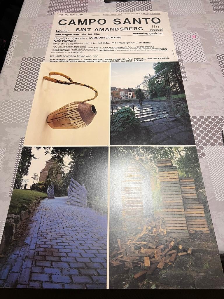 Vintage Poster Initiatief 1986 Campo Santo, Verzamelen, Posters, Gebruikt, Reclame, Deurposter of groter, Rechthoekig Staand, Ophalen of Verzenden