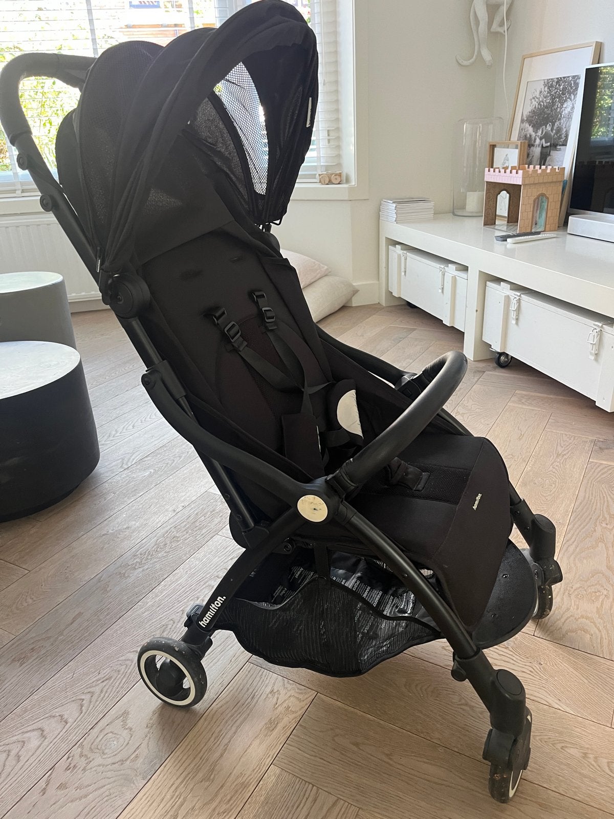 Hamilton buggy - Zwart, Kinderen en Baby's, Ophalen, Gebruikt, Overige merken, Verstelbare rugleuning