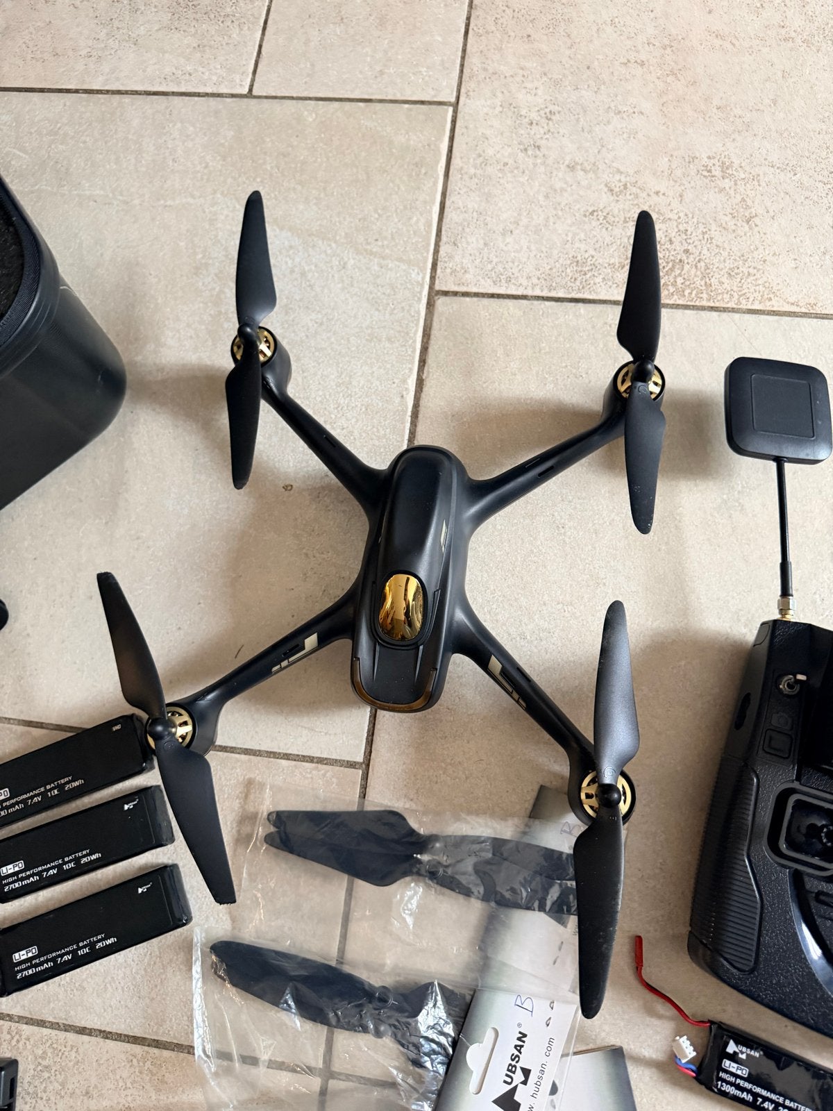 Hubsan H501S X4 FPV Drone met GPS en 3 accu's, Gebruikt, Cameradrone, 100 tot 1000 meter, Extra accu('s)