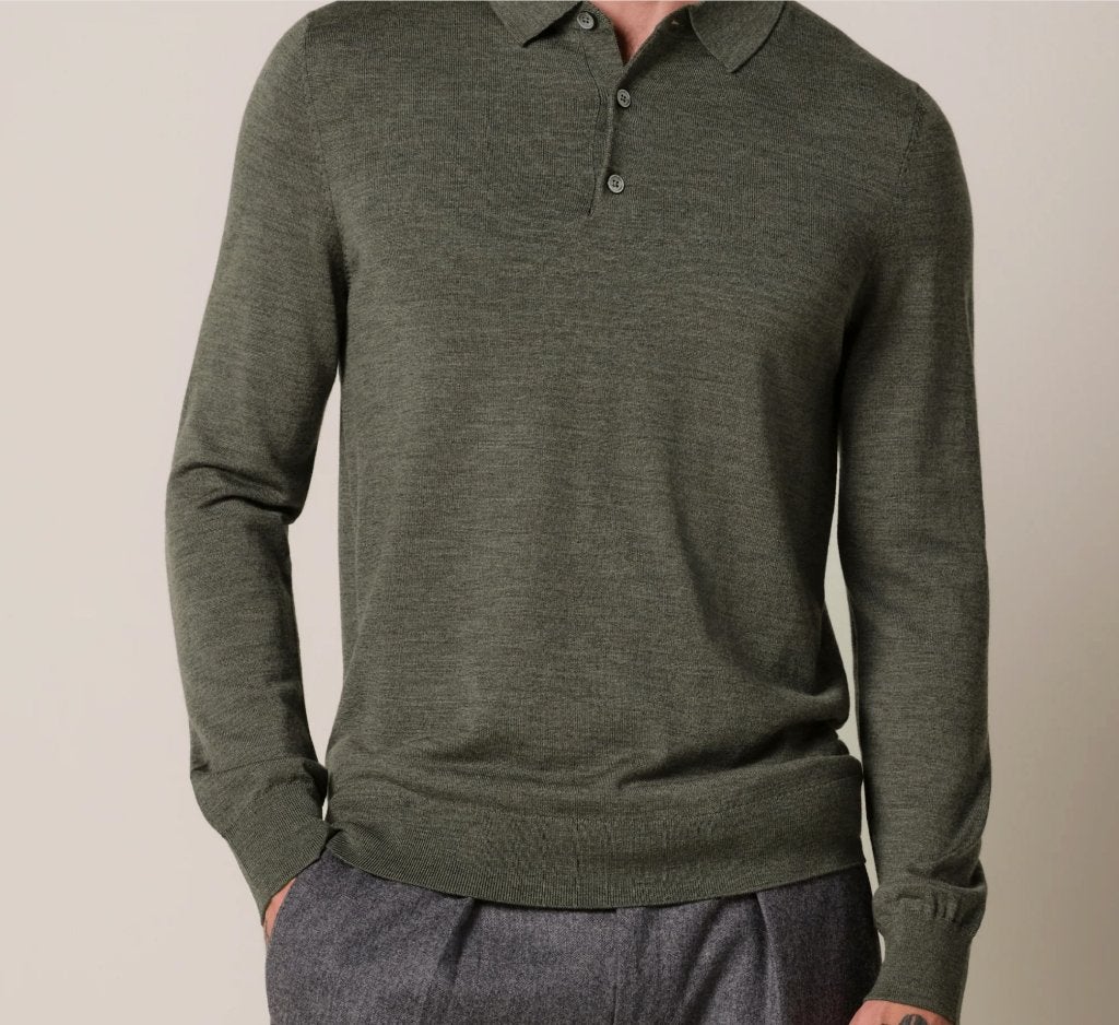 100% wollen donkergroene trui van Profuomo  M, Kleding | Heren, Ophalen of Verzenden, Zo goed als nieuw, Groen, Profuomo