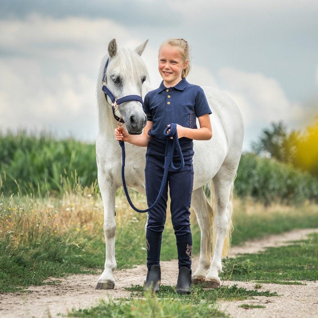Red Horse setje rijlegging met shirtje Blauw/Rose maat 128, Dieren en Toebehoren, Paardrijkleding, Blauw, Kinderen, ., Red Horse