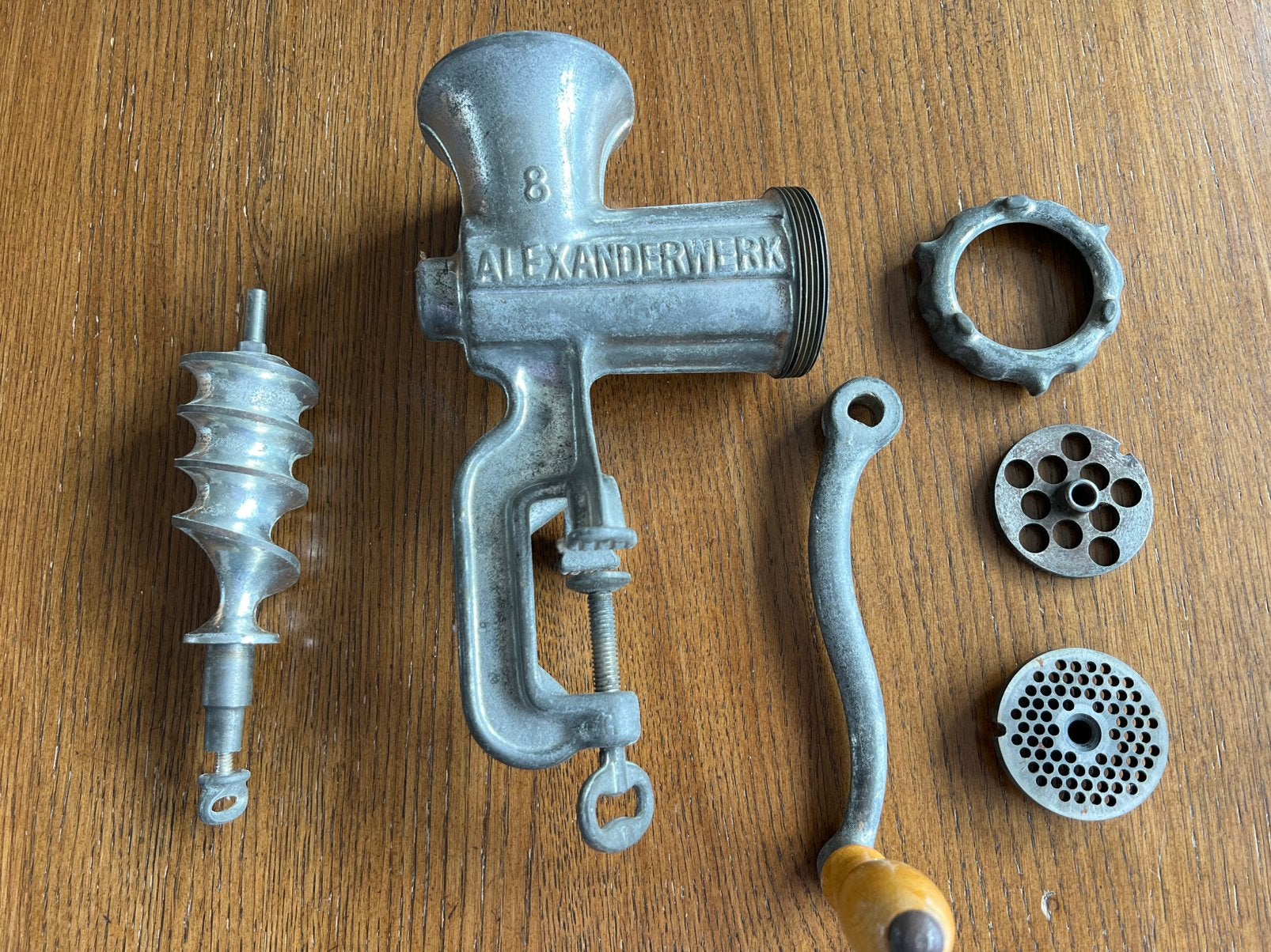 Vintage vleesmolen ALEXANDERWERK — compleet, maat 8, Antiek en Kunst, Ophalen of Verzenden